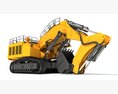 Tracked Mining Excavator 3d model front view