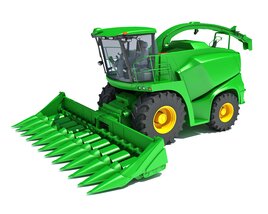 Corn Silage Harvester With Maize Header 3D model