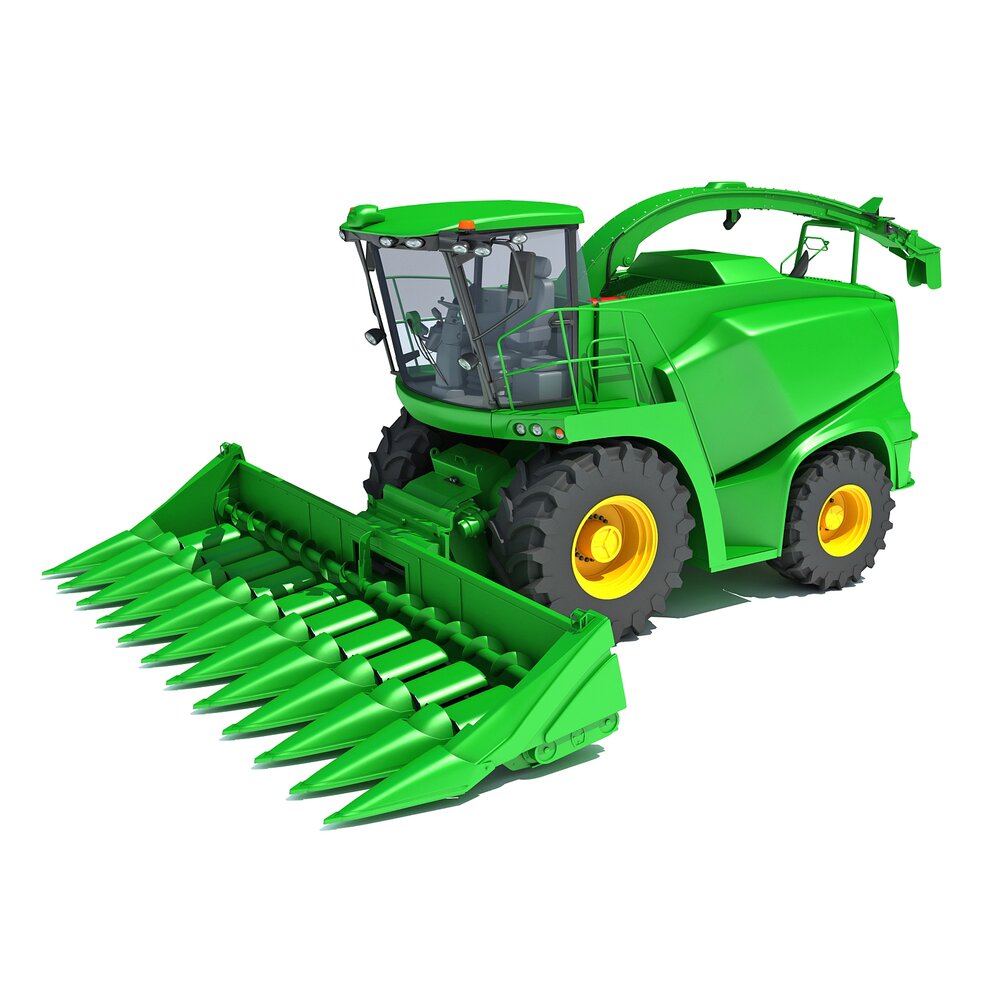 Corn Silage Harvester With Maize Header Modelo 3D