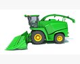 Corn Silage Harvester With Maize Header 3D 모델  back view