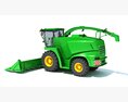 Corn Silage Harvester With Maize Header 3d model wire render