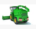 Corn Silage Harvester With Maize Header 3D 모델  side view