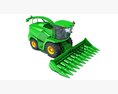Corn Silage Harvester With Maize Header 3d model top view