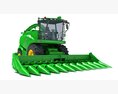 Corn Silage Harvester With Maize Header 3d model front view