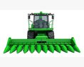 Corn Silage Harvester With Maize Header Modèle 3d clay render