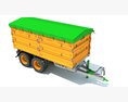 Farm Tipping Trailer 3D 모델  top view
