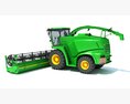 Green Forage Harvester With Rotary Header 3d model wire render