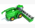Green Forage Harvester With Rotary Header 3D модель