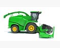 Green Forage Harvester With Rotary Header 3D 모델 