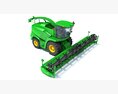 Green Forage Harvester With Rotary Header 3d model top view