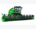 Green Forage Harvester With Rotary Header 3D 모델  front view