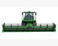 Green Forage Harvester With Rotary Header 3D模型 clay render