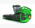 Green Forage Harvester With Rotary Header 3d model