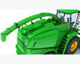 Green Forage Harvester With Rotary Header Modello 3D seats