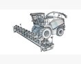 Green Forage Harvester With Rotary Header 3D модель
