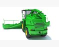 Green Forage Harvester With Windrow Pickup Header 3d model side view
