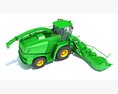 Green Forage Harvester With Windrow Pickup Header Modelo 3D