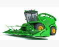 Green Forage Harvester With Windrow Pickup Header 3D-Modell