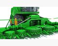 Green Forage Harvester With Windrow Pickup Header 3D模型 dashboard