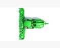 Green Forage Harvester With Windrow Pickup Header 3Dモデル