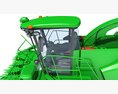 Green Forage Harvester With Windrow Pickup Header 3D 모델 