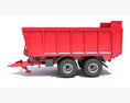 Heavy-Duty Agricultural Trailer 3d model back view