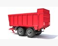 Heavy-Duty Agricultural Trailer 3D模型 wire render