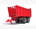 Heavy-Duty Agricultural Trailer Modelo 3D clay render