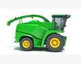 Modern Green Forage Harvester With Large Tires 3D模型 顶视图
