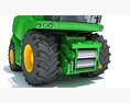 Modern Green Forage Harvester With Large Tires 3D модель seats