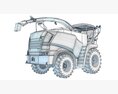 Modern Green Forage Harvester With Large Tires Modelo 3d