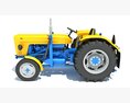 Old Classic Tractor 3d model back view