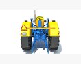Old Classic Tractor 3D 모델  side view
