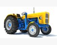 Old Classic Tractor 3d model front view