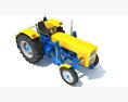 Old Classic Tractor 3d model clay render