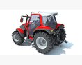 Compact Red Farm Tractor 3d model wire render