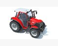 Compact Red Farm Tractor 3D 모델 