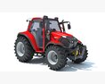 Compact Red Farm Tractor Modelo 3D