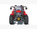 Compact Red Farm Tractor 3D-Modell Draufsicht
