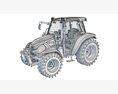 Compact Red Farm Tractor 3D 모델  seats