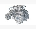 Compact Red Farm Tractor Modelo 3D