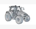 Compact Red Farm Tractor 3D 모델 