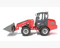 Compact Loader With Front Scoop Bucket 3D модель back view