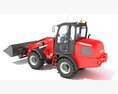 Compact Loader With Front Scoop Bucket 3D 모델  wire render