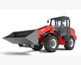 Compact Loader With Front Scoop Bucket 3d model front view