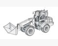 Compact Loader With Front Scoop Bucket 3d model seats