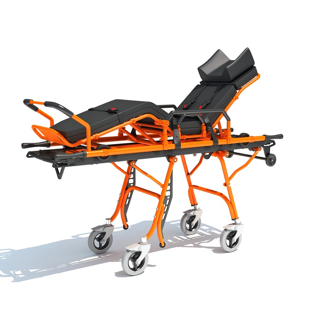 Emergency Medical Stretcher Trolley 3D model