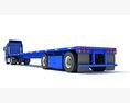 Freightliner Truck With Flatbed Trailer 3D模型