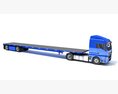 Freightliner Truck With Flatbed Trailer Modelo 3d
