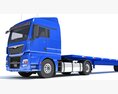 Freightliner Truck With Flatbed Trailer 3D модель clay render